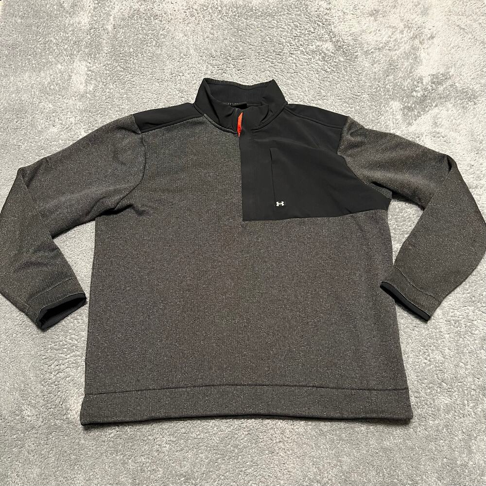 Under Armour Sweatshirt Mens XL Large Storm Sweater Golf 1/2 Zip 1373415 Gray